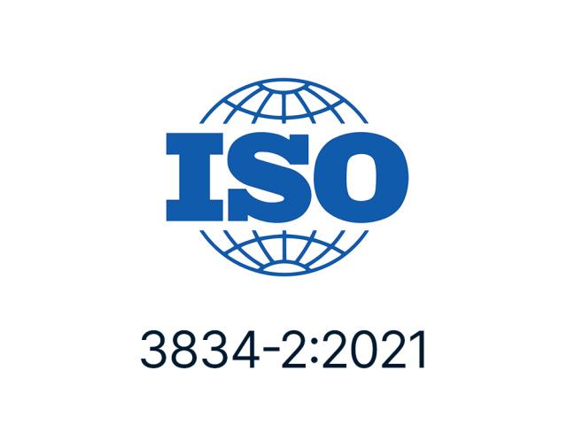 ISO certificate 3834-2:2021